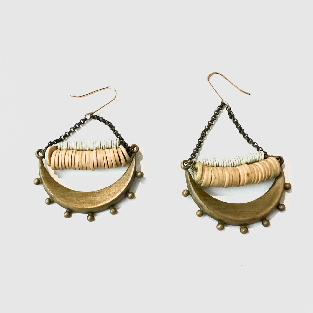 2 for $25 Artisan Bronze Crescent Earrings